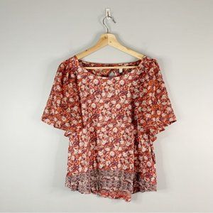 Anthropologie Maeve  White Wrap Blouse T-Shirt S